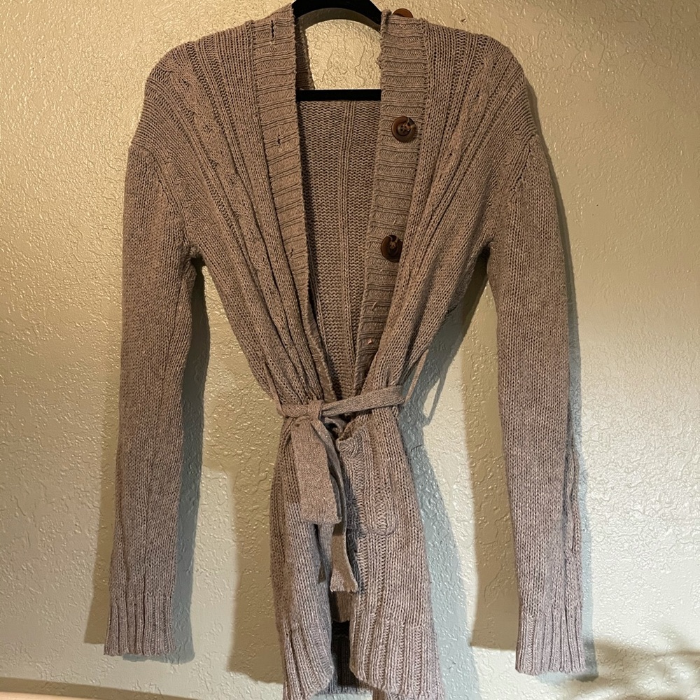 Women’s Hooded Long Cable-Knit Cardigan